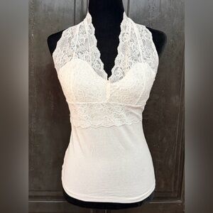 P-Luca Milano White lace tank top - Size M